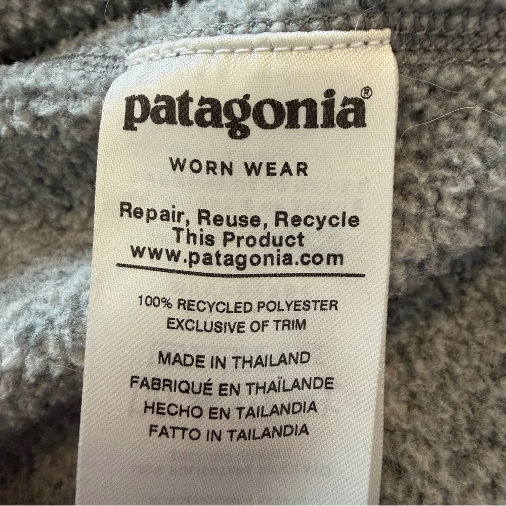 EUC Patagonia Men’s Gray Better Sweater 1/4 Zip Fleece Pullover In Stonewash - Picture 9 of 13